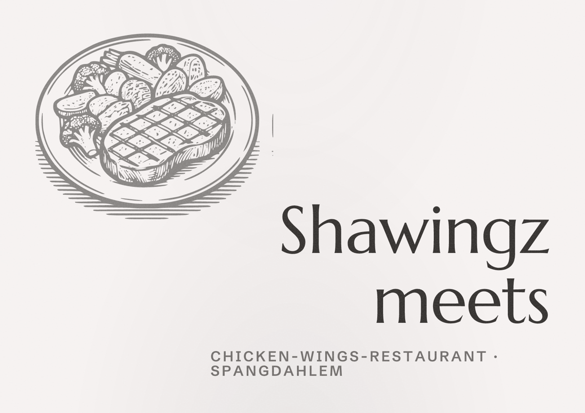 Illustriertes Poster von Shawingz meets, Chicken-Wings-Restaurant in Spangdahlem
