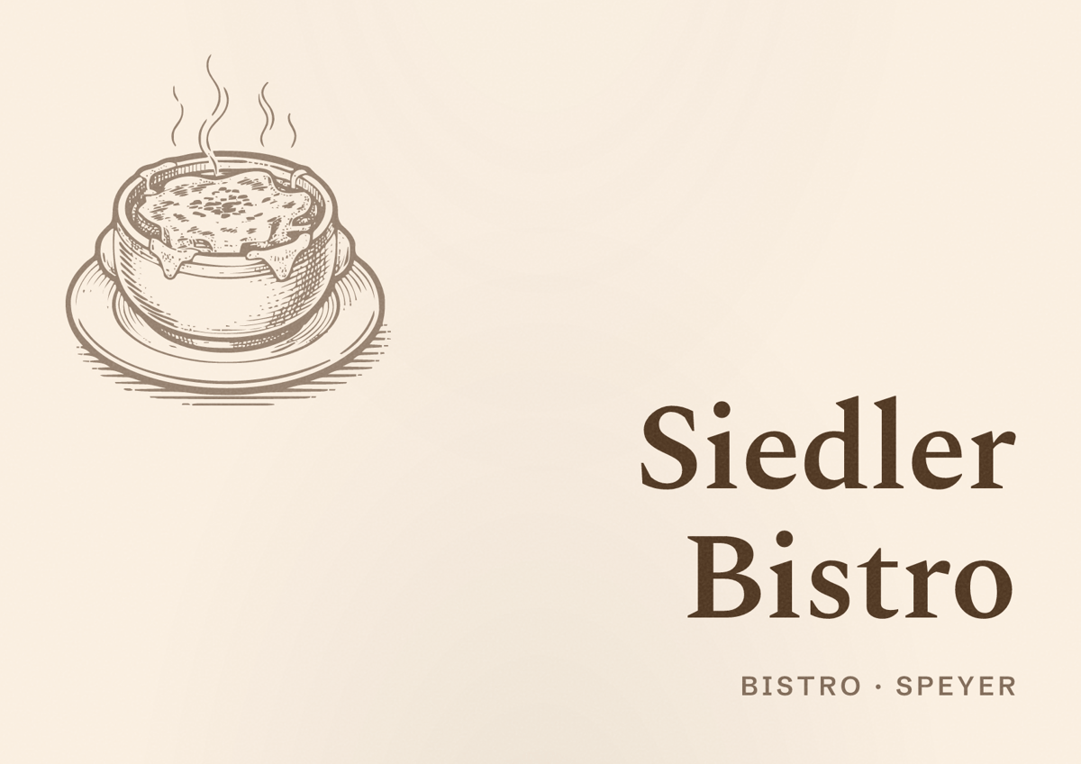 Illustriertes Poster von Siedler Bistro, Bistro in Speyer