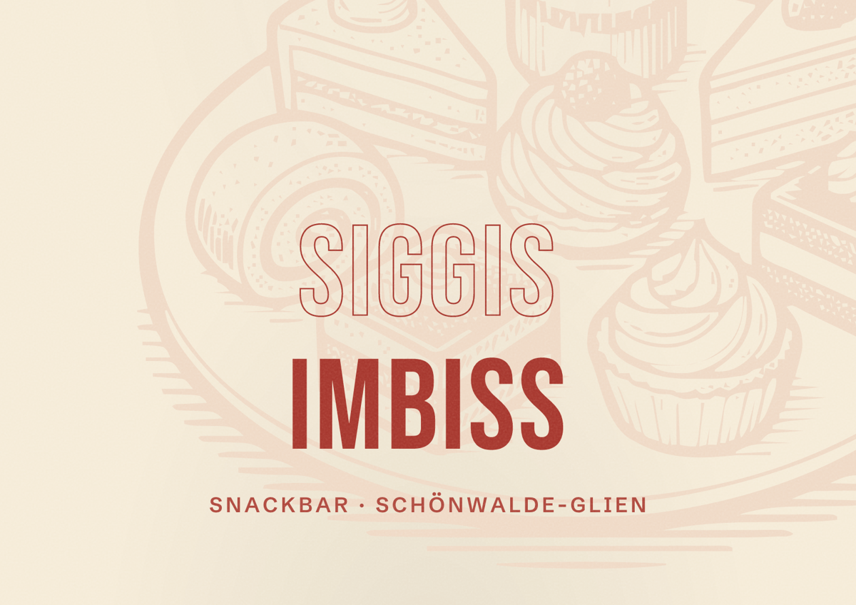 Illustriertes Poster von Siggis Imbiss, Snackbar in Schönwalde-Glien
