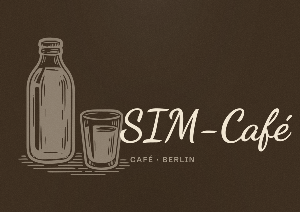 Illustriertes Poster von SIM-Café, Café in Berlin