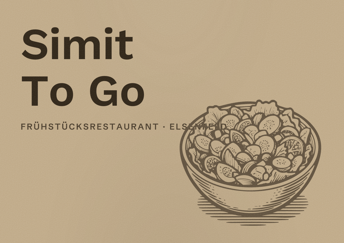 Illustriertes Poster von Simit To Go, Frühstücksrestaurant in Elsenfeld