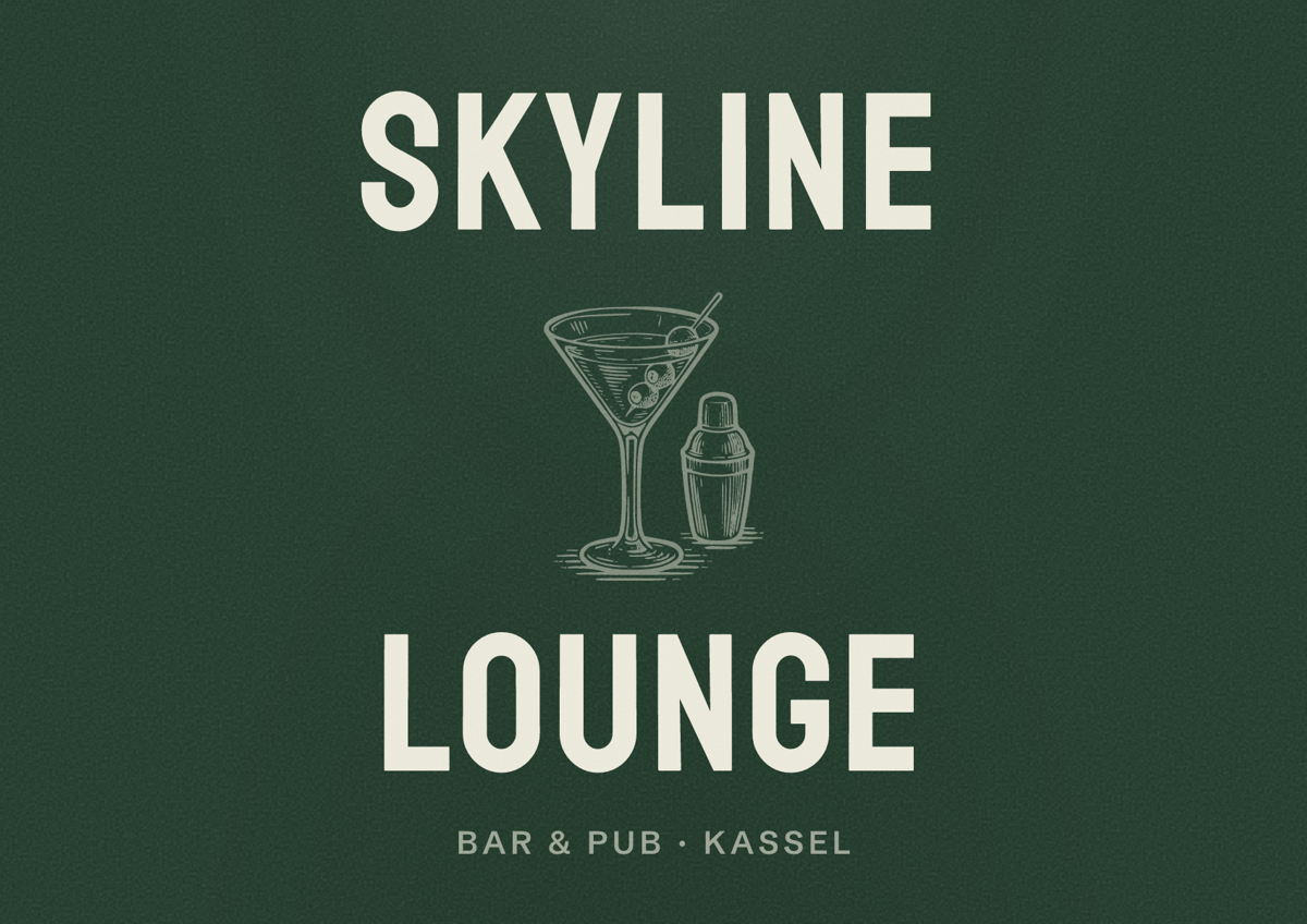 Illustriertes Poster von Skyline Lounge, Bar & Pub in Kassel