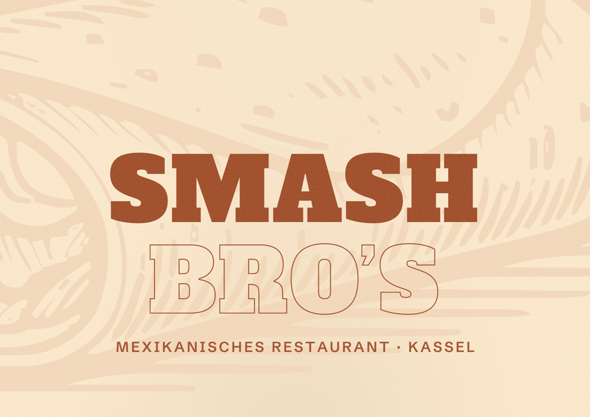 Illustriertes Poster von Smash Bro’s, Mexikanisches Restaurant in Kassel