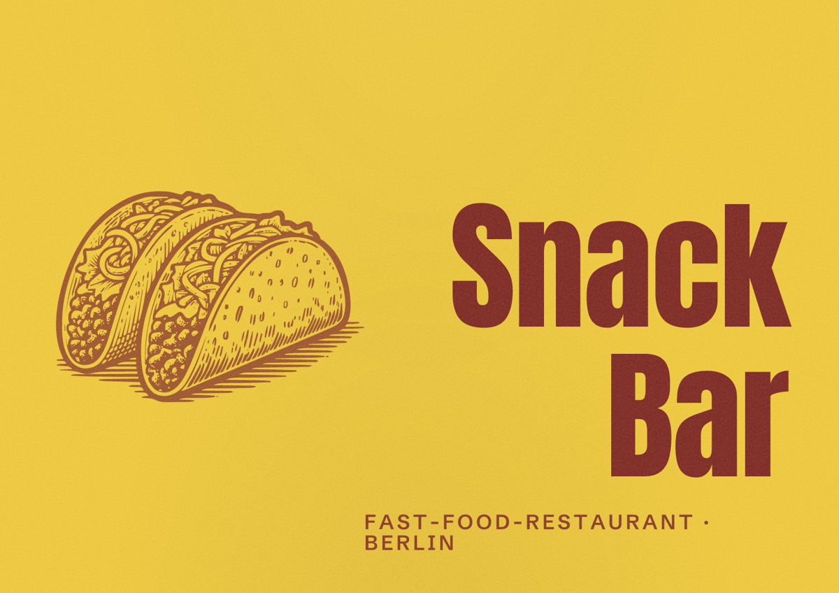 Illustriertes Poster von Snack Bar, Fast-Food-Restaurant in Berlin