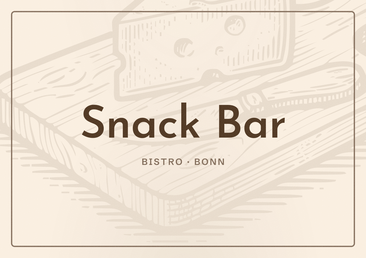 Illustriertes Poster von Snack Bar, Bistro in Bonn