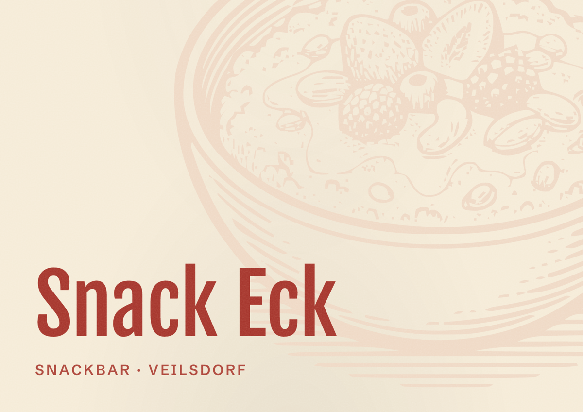 Illustriertes Poster von Snack Eck, Snackbar in Veilsdorf