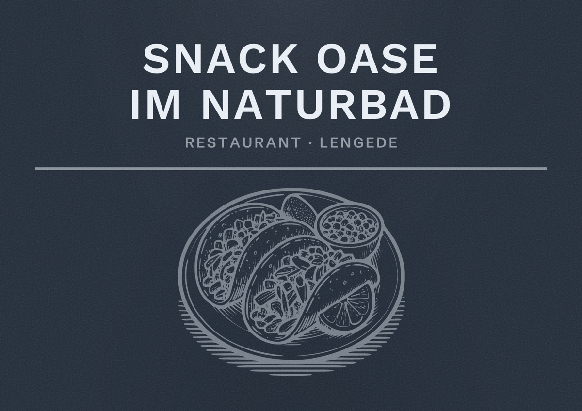 Illustriertes Poster von Snack Oase im Naturbad, Restaurant in Lengede