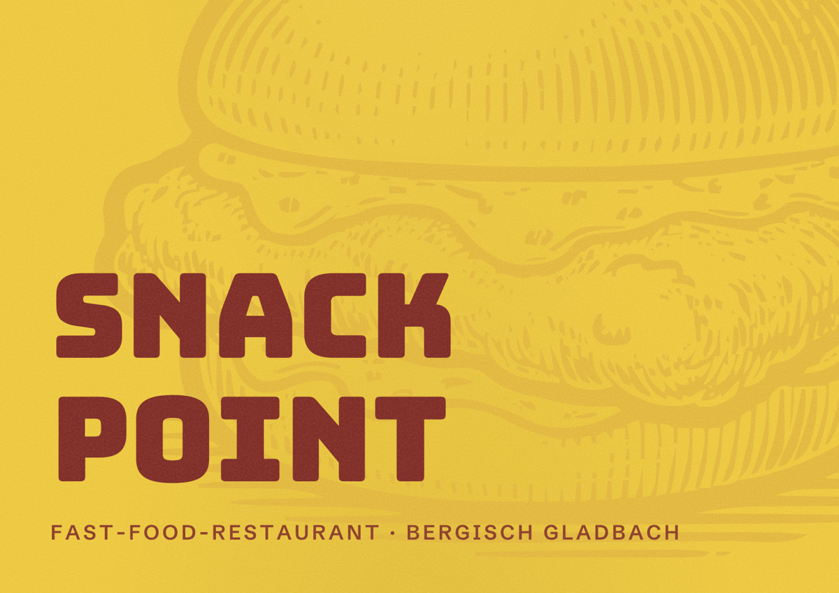 Illustriertes Poster von Snack Point, Fast-Food-Restaurant in Bergisch Gladbach