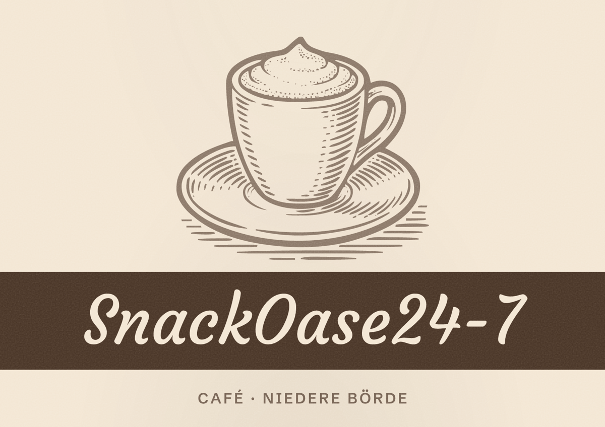 Illustriertes Poster von SnackOase24-7, Café in Niedere Börde