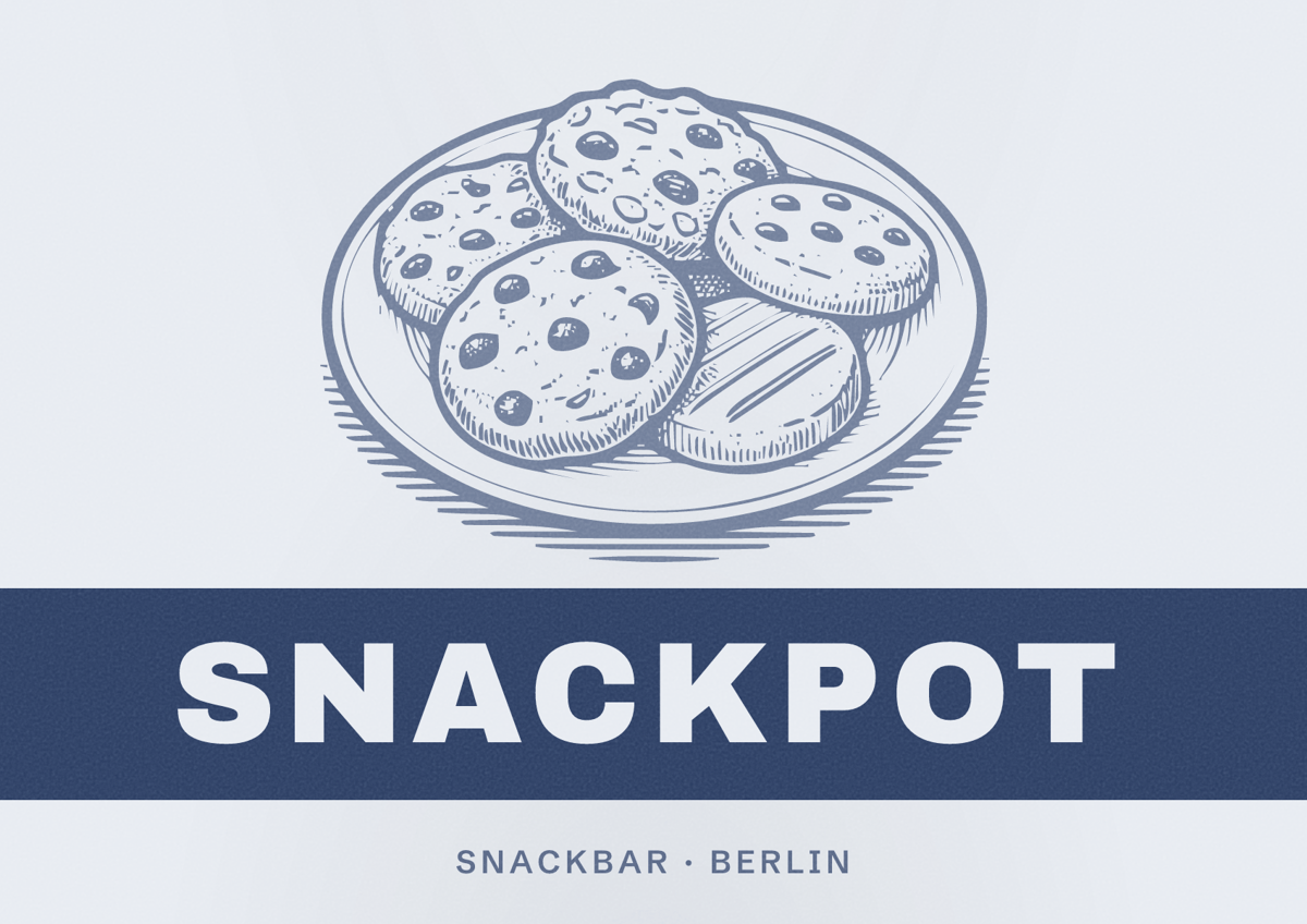 Illustriertes Poster von Snackpot, Snackbar in Berlin