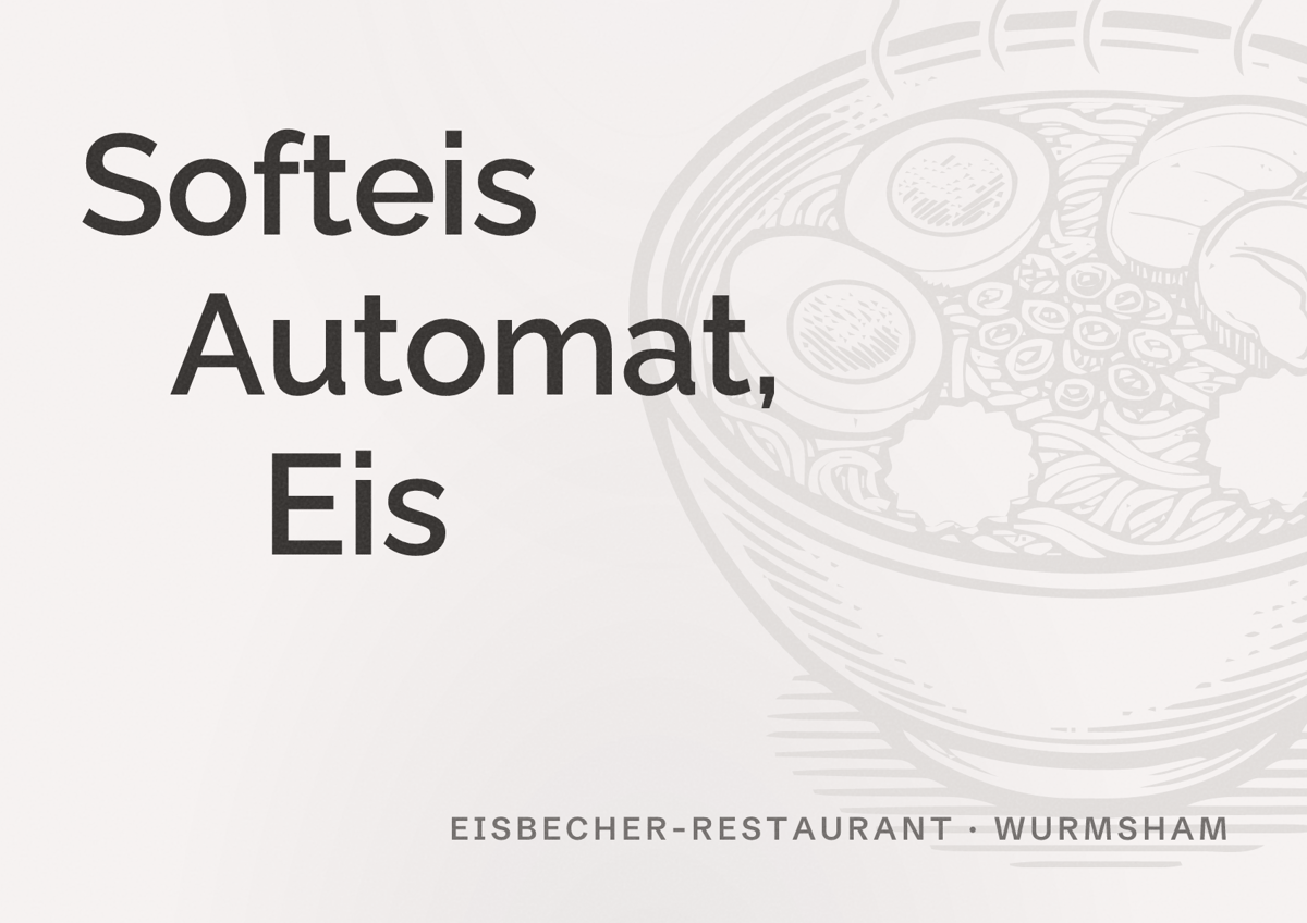 Illustriertes Poster von Softeis Automat, Eis, Eisbecher-Restaurant in Wurmsham