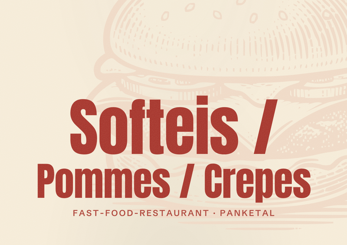 Illustriertes Poster von Softeis / Pommes / Crepes, Fast-Food-Restaurant in Panketal