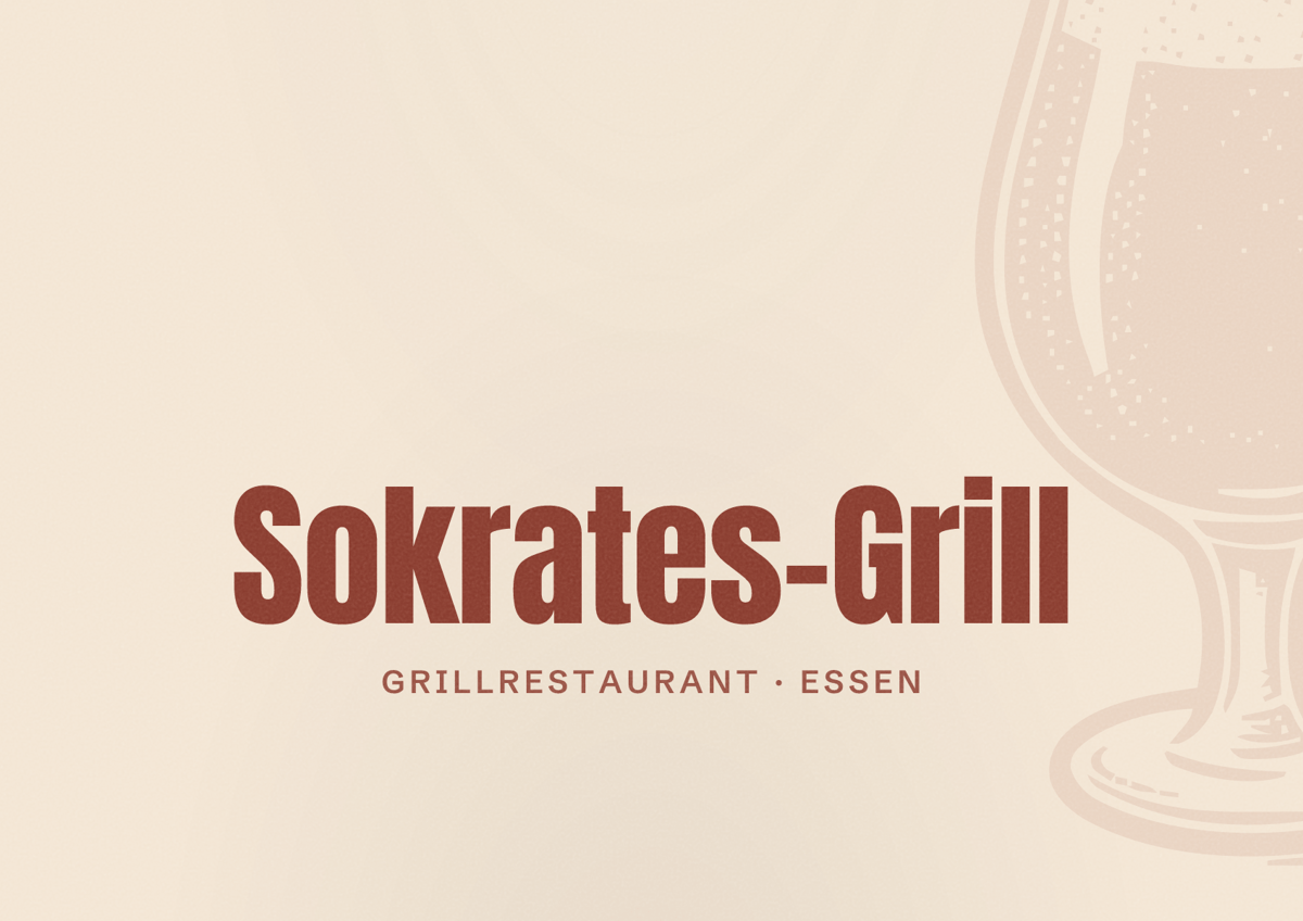 Illustriertes Poster von Sokrates-Grill, Grillrestaurant in Essen