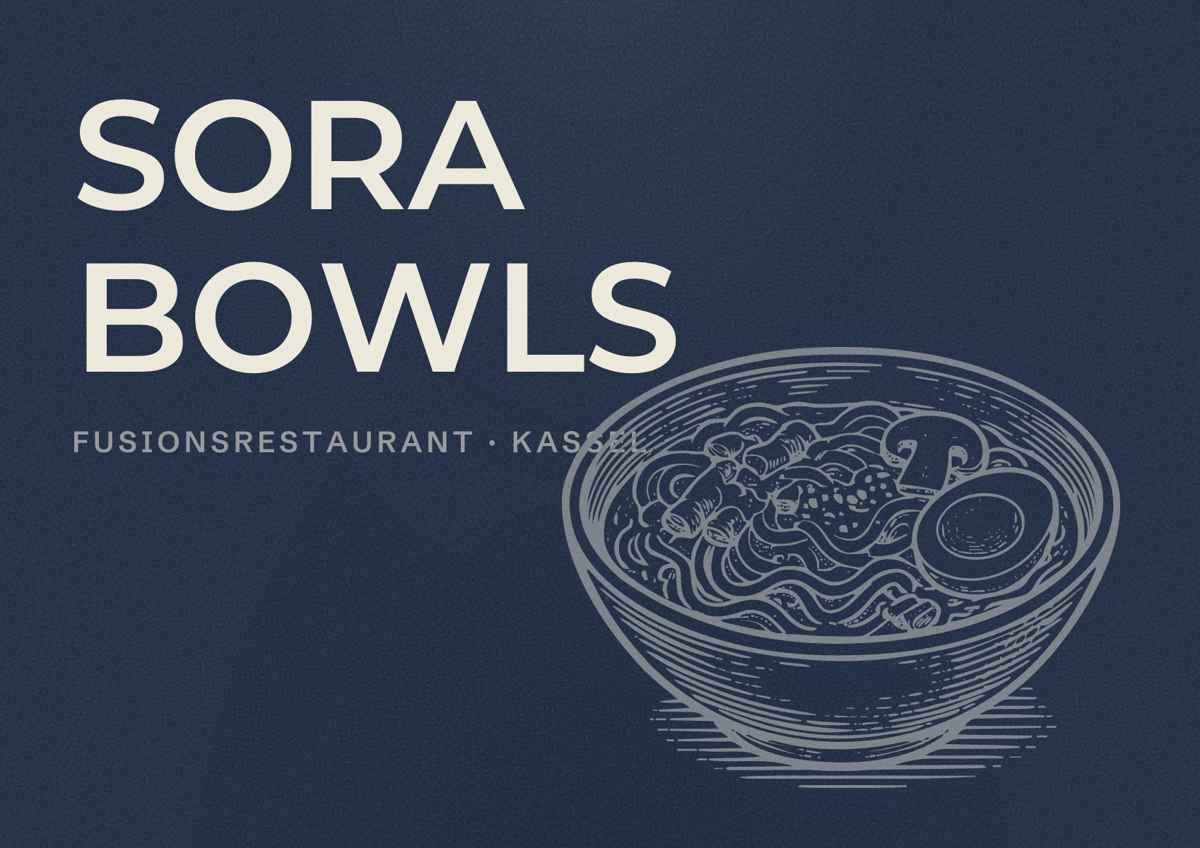 Illustriertes Poster von SORA BOWLS, Fusionsrestaurant in Kassel