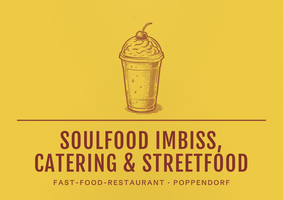 Illustriertes Poster von Soulfood Imbiss, Catering & Streetfood, Fast-Food-Restaurant in Poppendorf