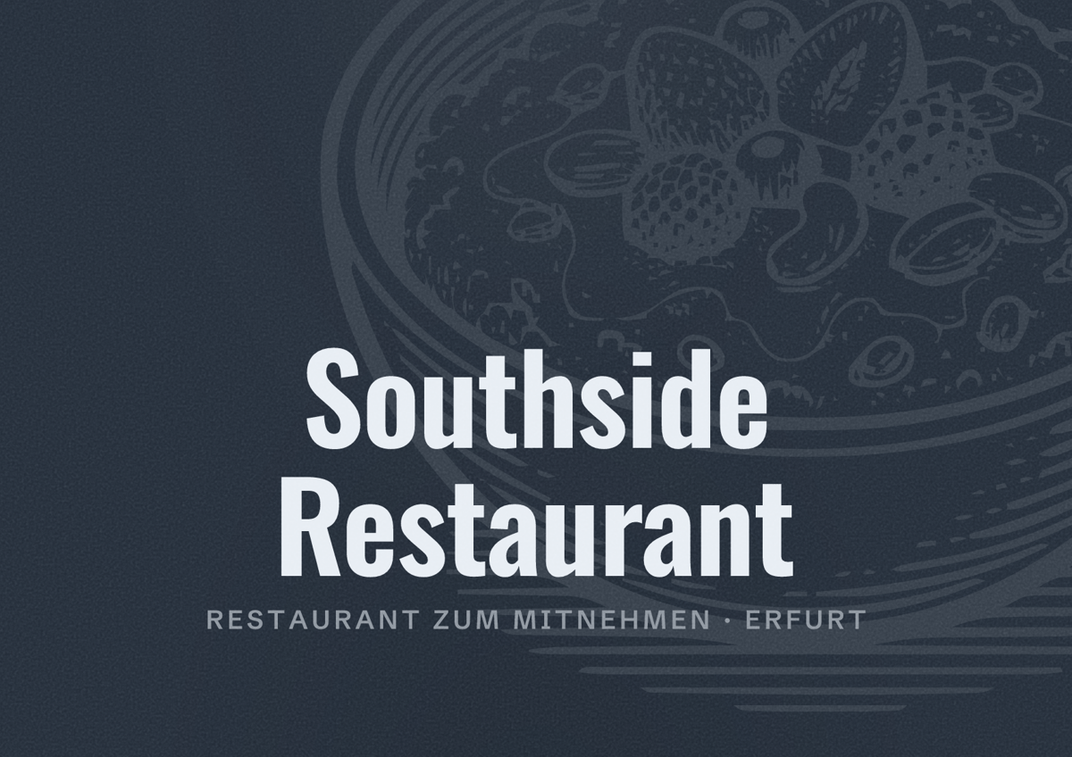 Illustriertes Poster von Southside Restaurant, Restaurant zum Mitnehmen in Erfurt