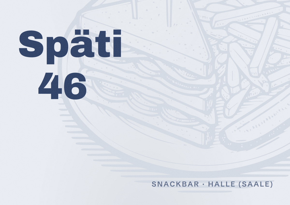 Illustriertes Poster von Späti 46, Snackbar in Halle (Saale)
