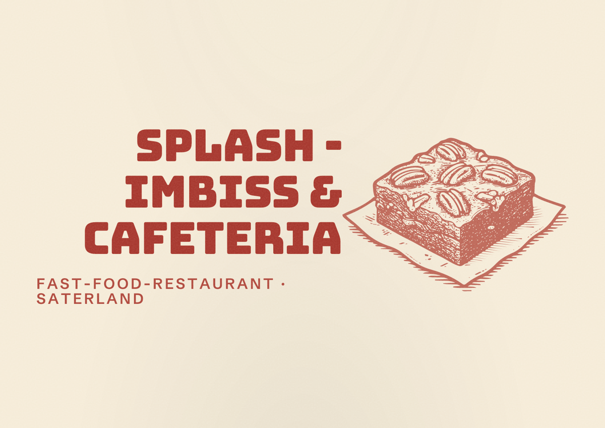 Illustriertes Poster von Splash - Imbiss & Cafeteria, Fast-Food-Restaurant in Saterland
