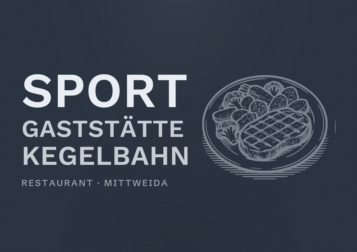 Illustriertes Poster von Sport Gaststätte Kegelbahn, Restaurant in Mittweida