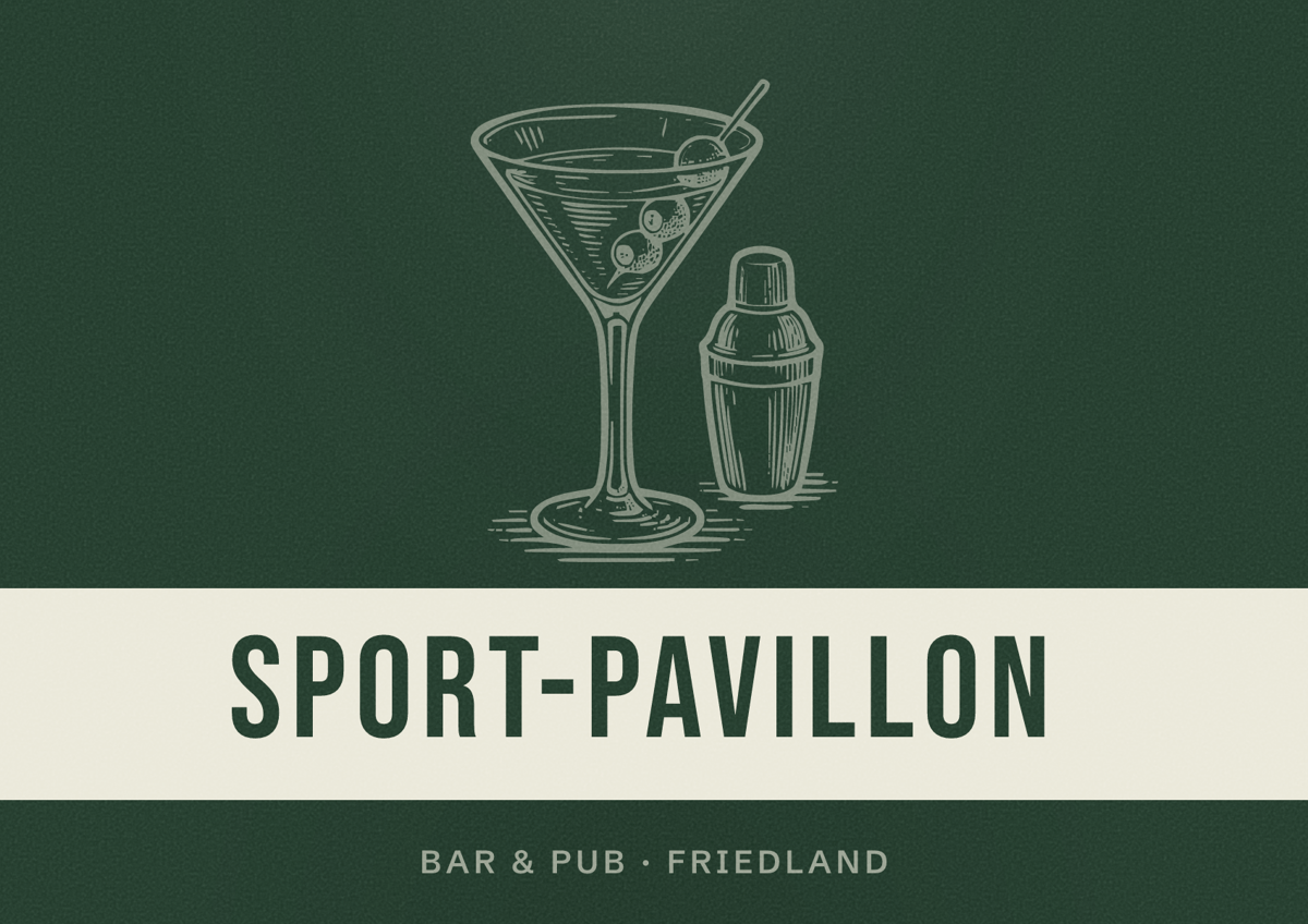 Illustriertes Poster von Sport-Pavillon, Bar & Pub in Friedland