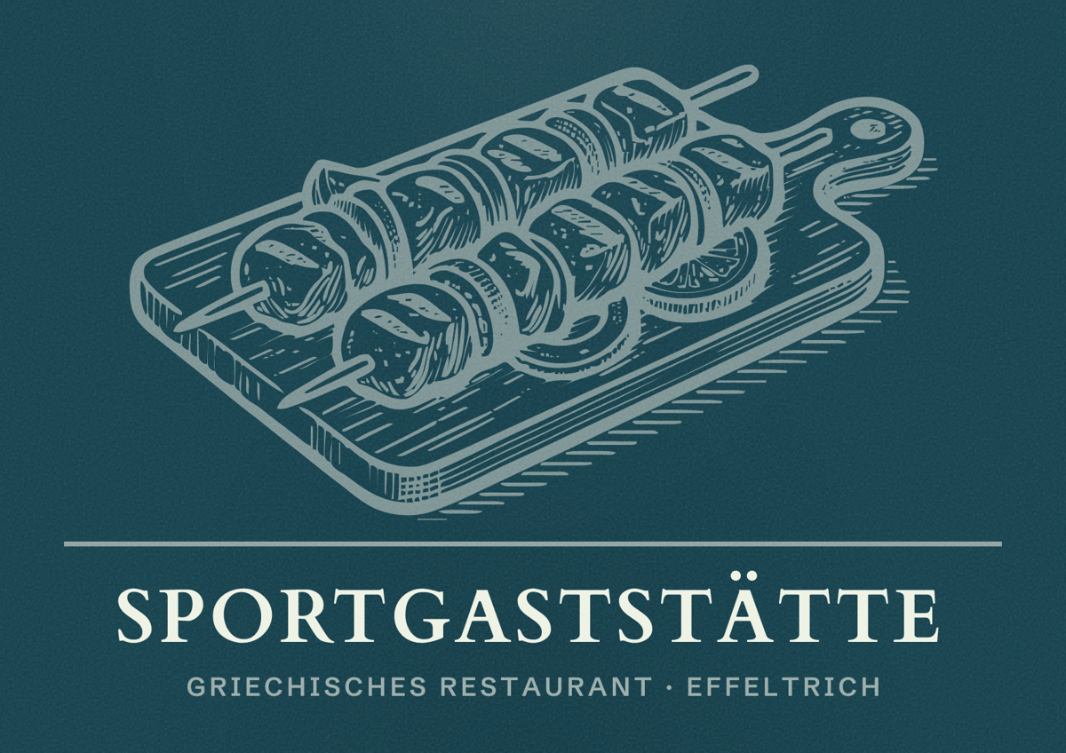 Illustriertes Poster von Sportgaststätte, Griechisches Restaurant in Effeltrich