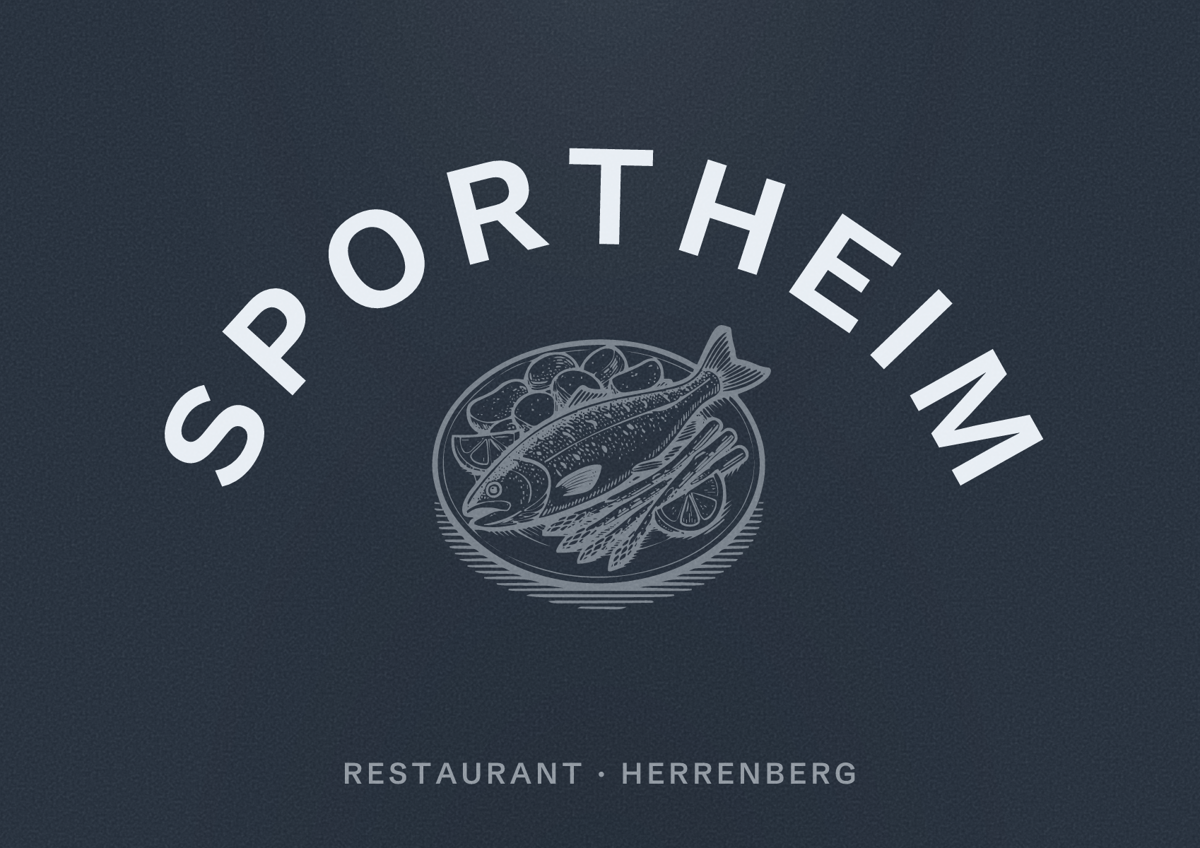Illustriertes Poster von Sportheim, Restaurant in Herrenberg