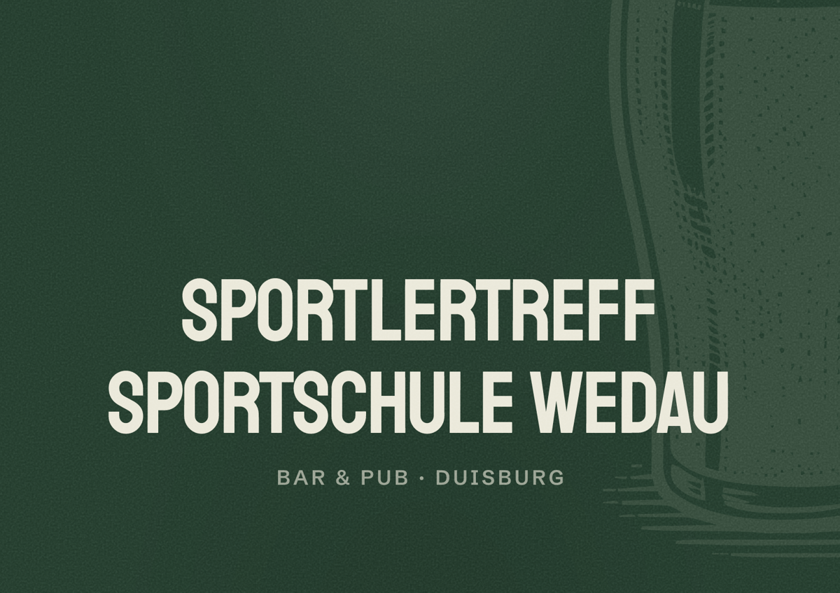 Illustriertes Poster von Sportlertreff Sportschule Wedau, Bar & Pub in Duisburg