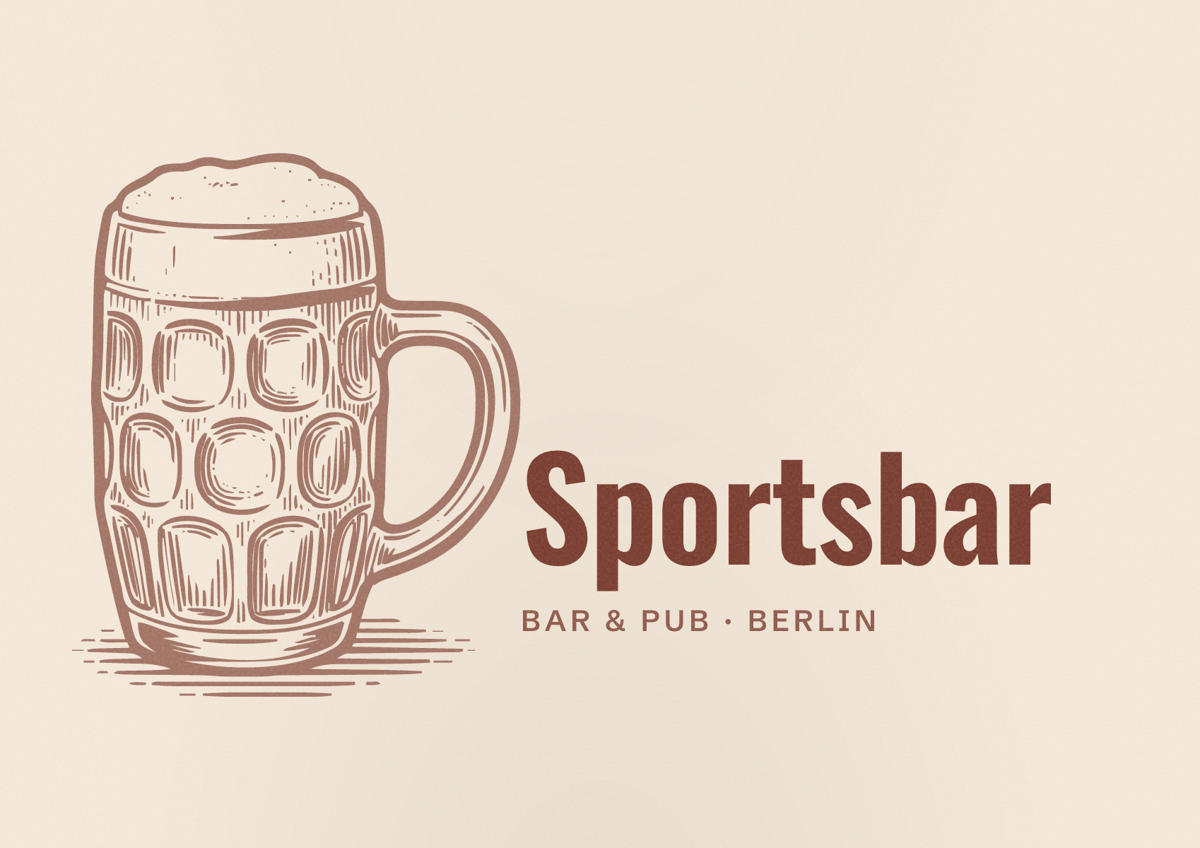 Illustriertes Poster von Sportsbar, Bar & Pub in Berlin