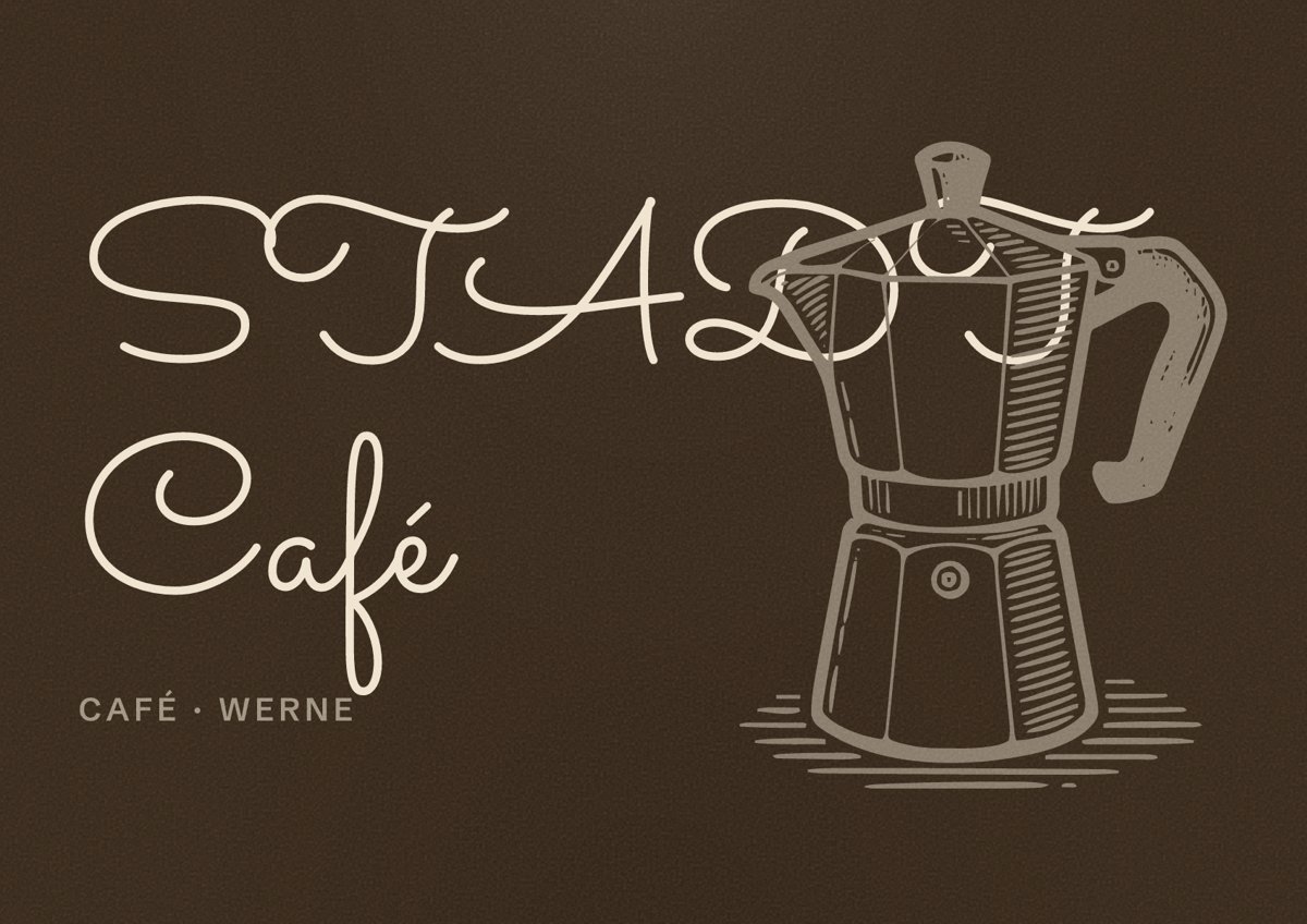 Illustriertes Poster von STADT Café, Café in Werne