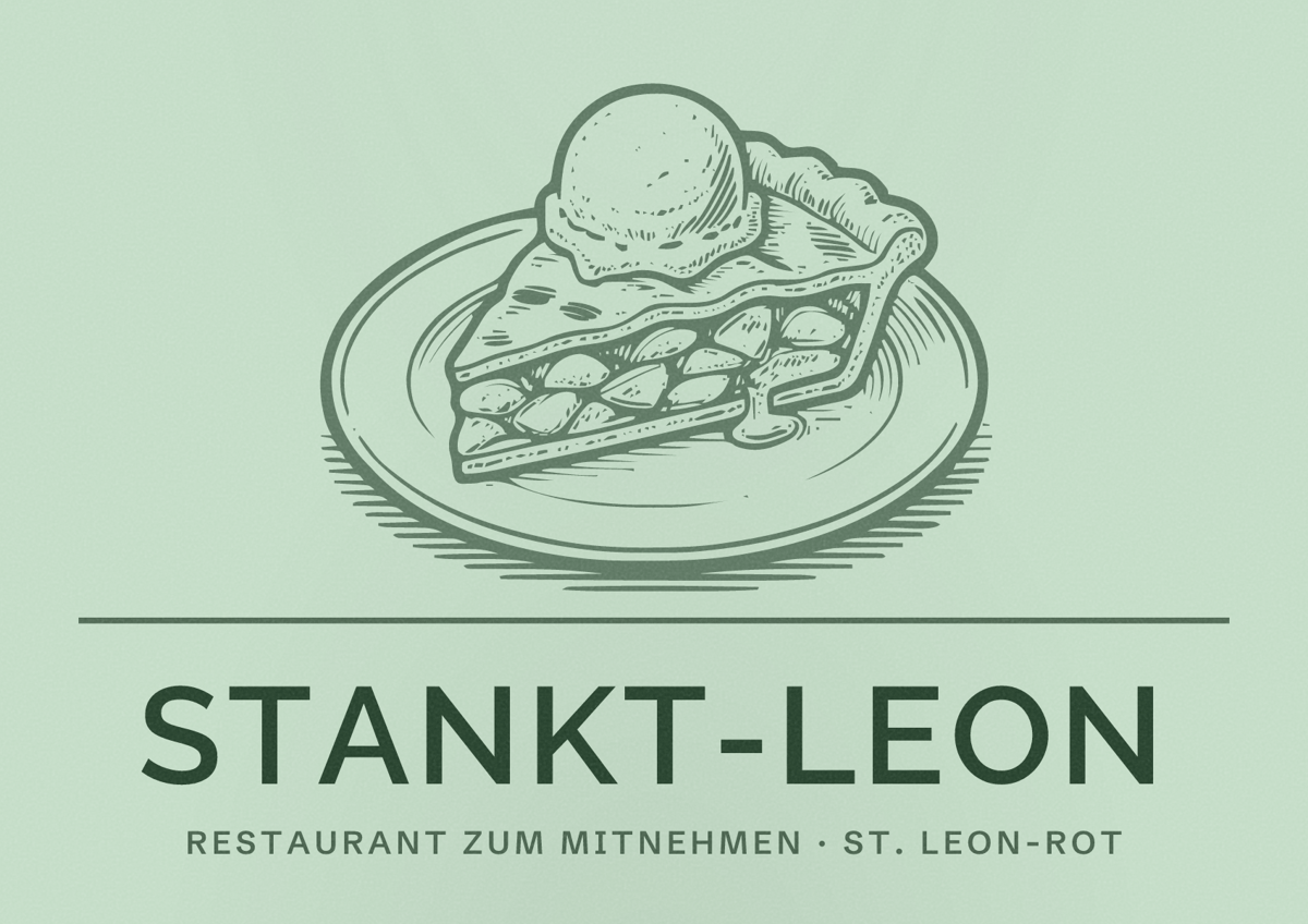 Illustriertes Poster von Stankt-Leon, Restaurant zum Mitnehmen in St. Leon-Rot