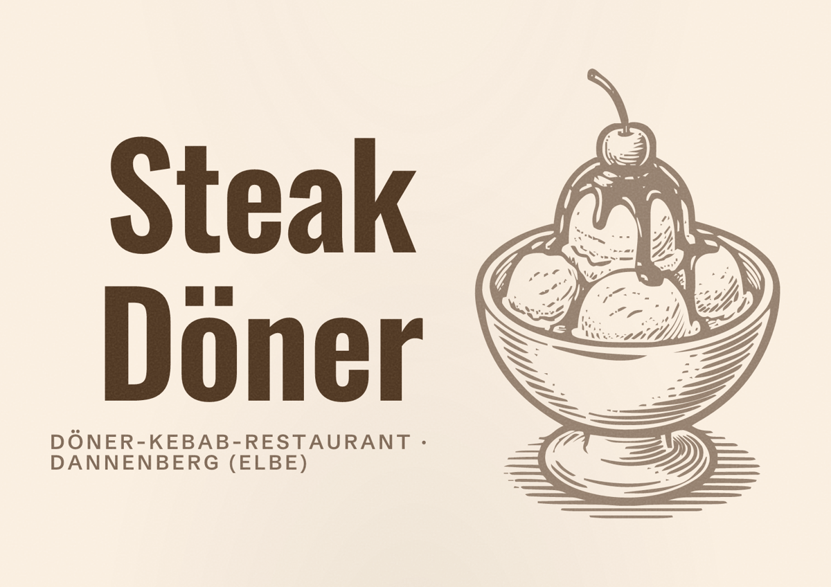 Illustriertes Poster von Steak Döner, Döner-Kebab-Restaurant in Dannenberg (Elbe)