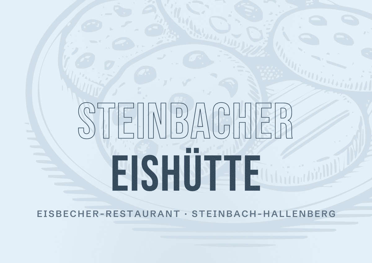 Illustriertes Poster von Steinbacher Eishütte, Eisbecher-Restaurant in Steinbach-Hallenberg