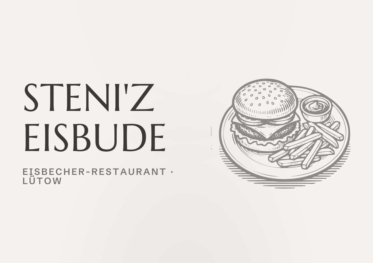 Illustriertes Poster von STENI'Z EISBUDE, Eisbecher-Restaurant in Lütow