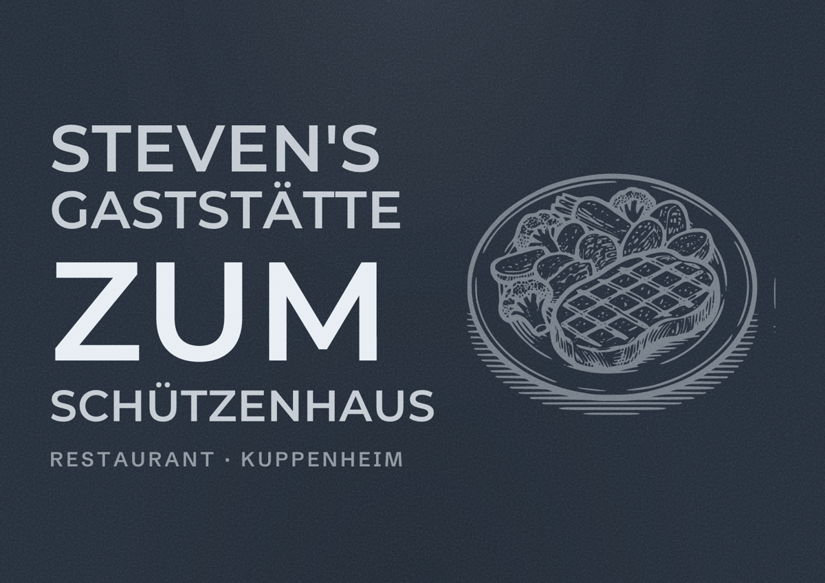 Illustriertes Poster von Steven's Gaststätte zum Schützenhaus, Restaurant in Kuppenheim