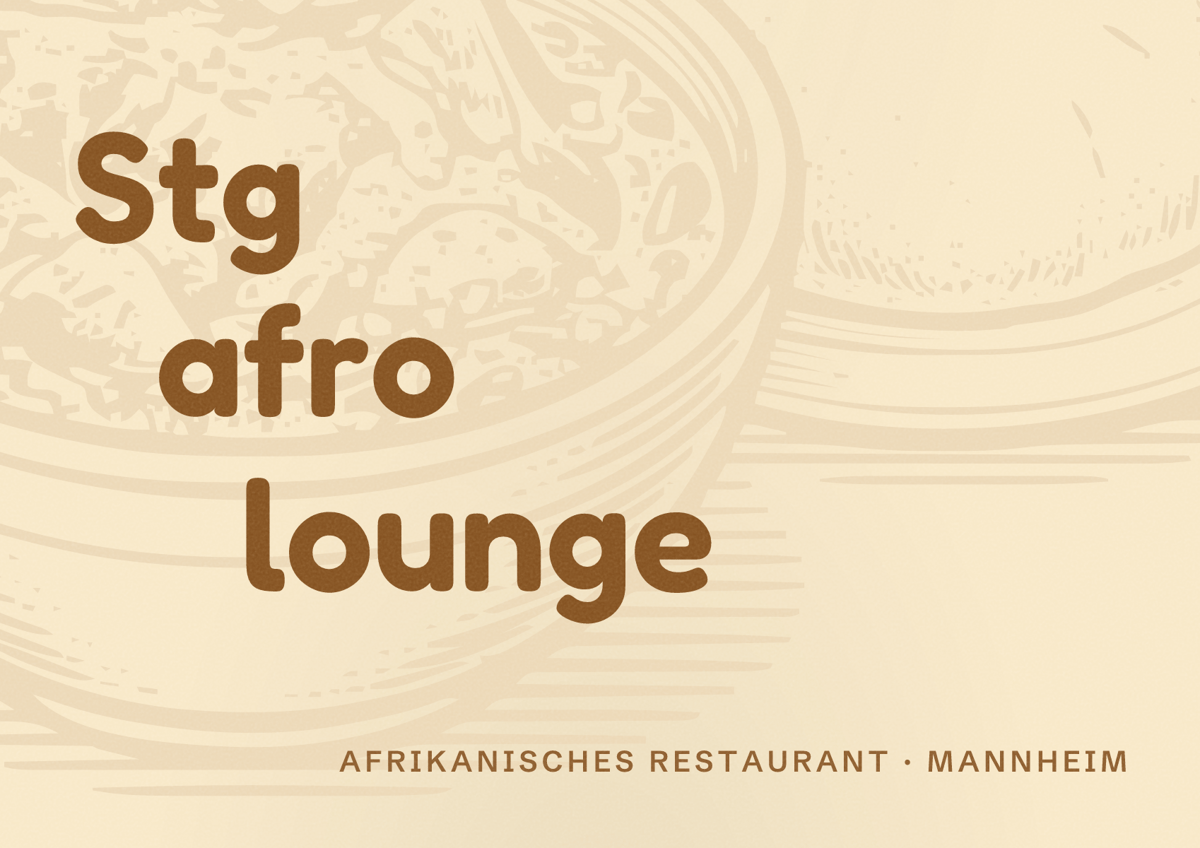 Illustriertes Poster von Stg afro lounge, Afrikanisches Restaurant in Mannheim