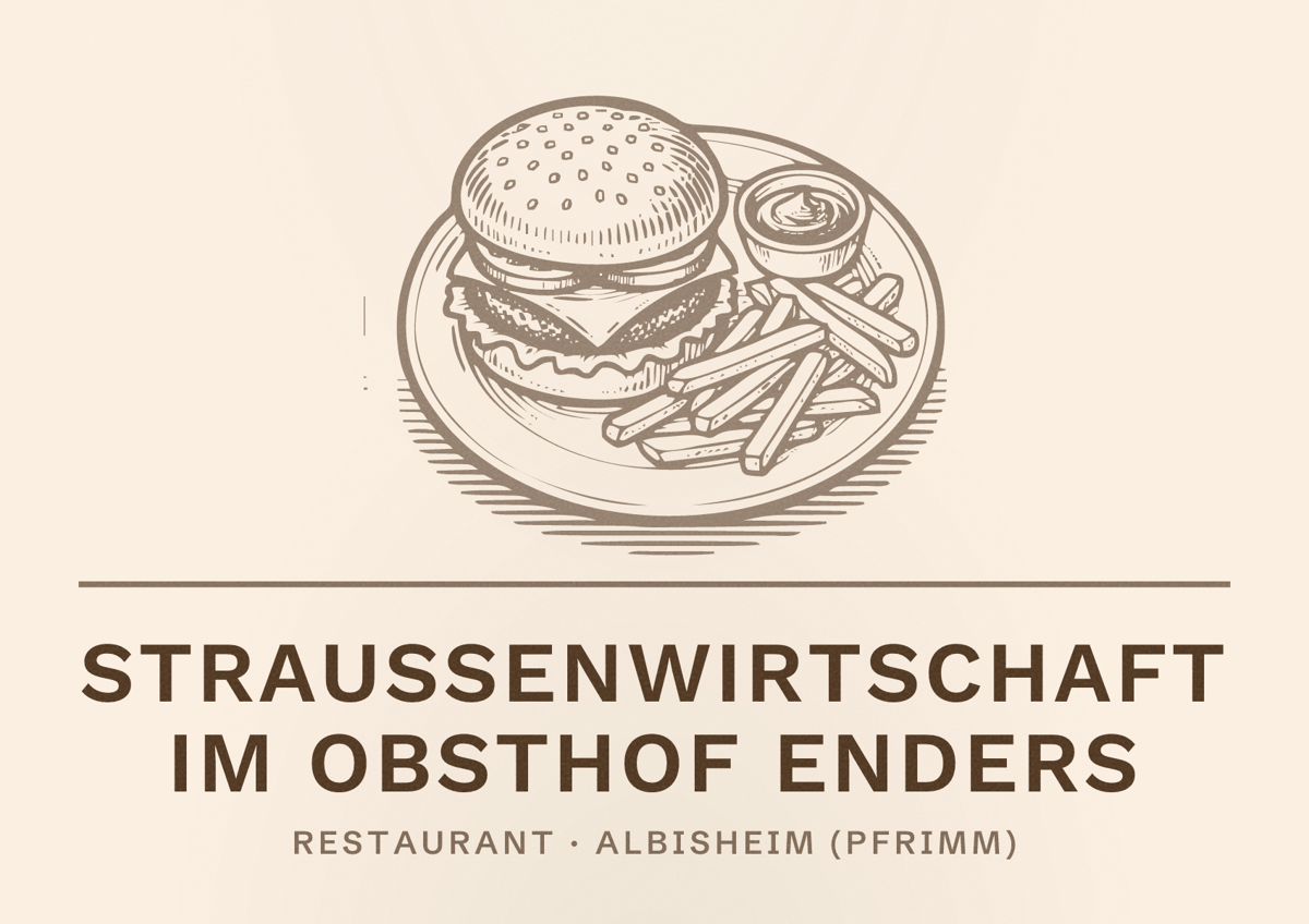Illustriertes Poster von Straußenwirtschaft im Obsthof Enders, Restaurant in Albisheim (Pfrimm)