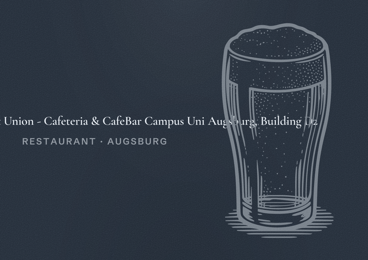 Illustriertes Poster von Augsburg Student Union - Cafeteria & CafeBar Campus Uni Augsburg, Building D2, Restaurant in Augsburg