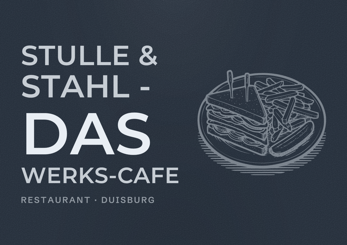 Illustriertes Poster von Stulle & Stahl - Das Werks-Cafe, Restaurant in Duisburg