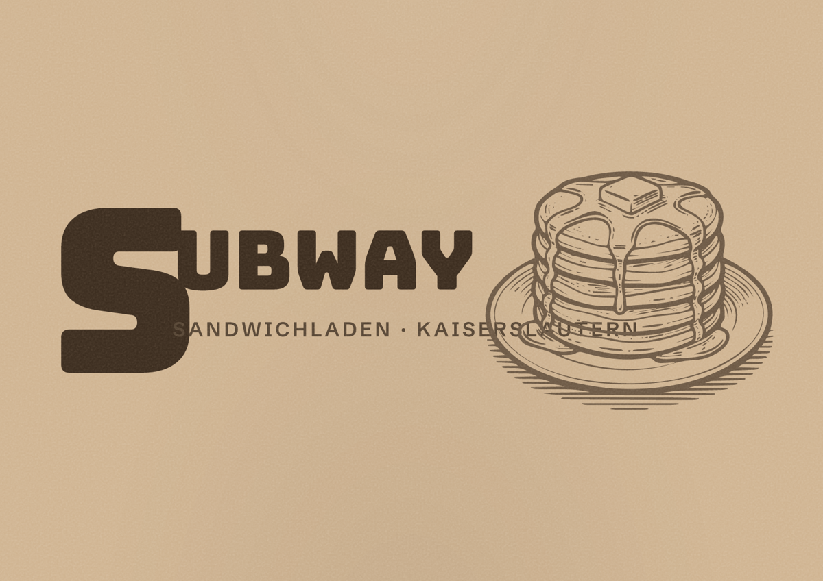 Illustriertes Poster von Subway, Sandwichladen in Kaiserslautern
