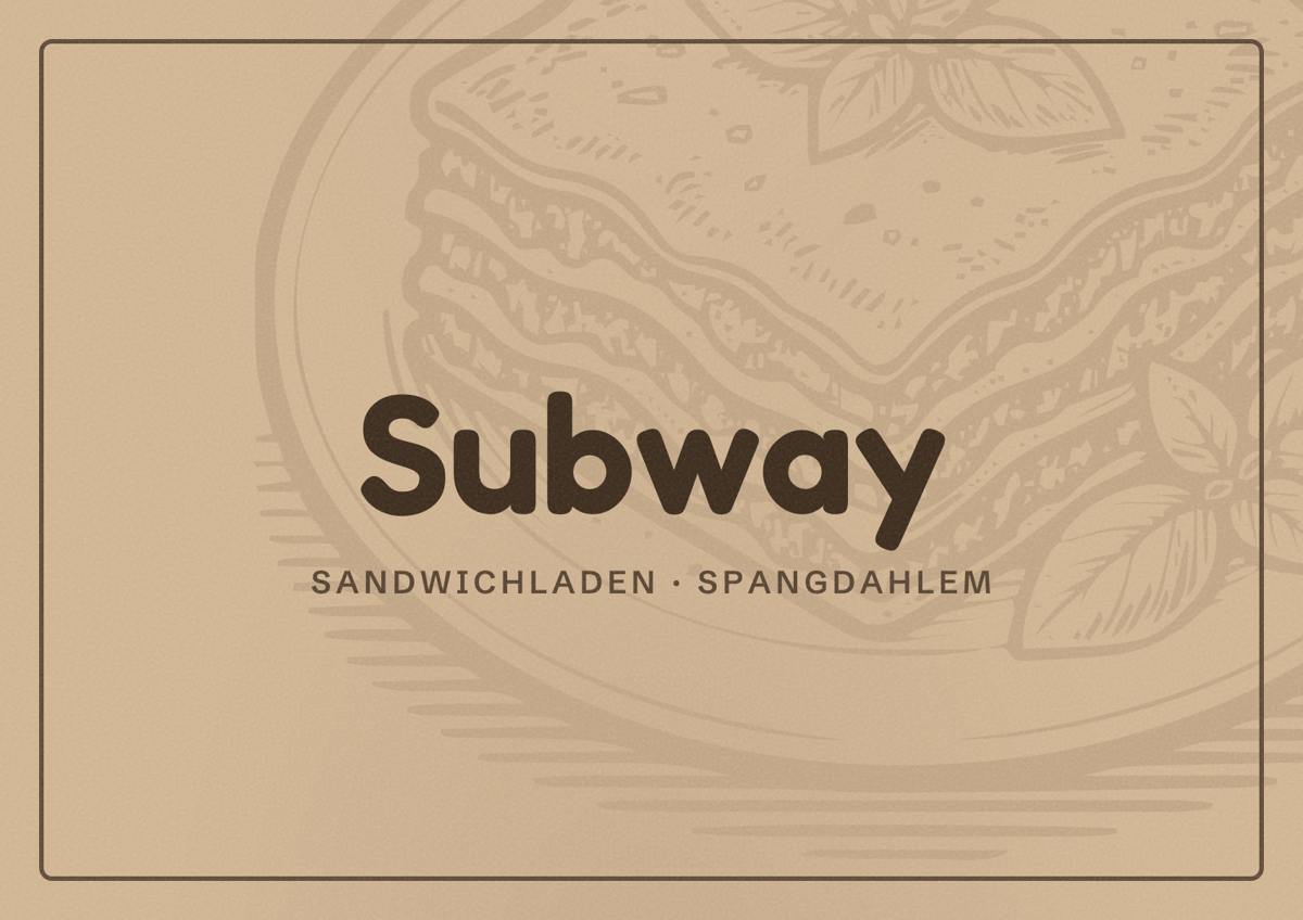 Illustriertes Poster von Subway, Sandwichladen in Spangdahlem