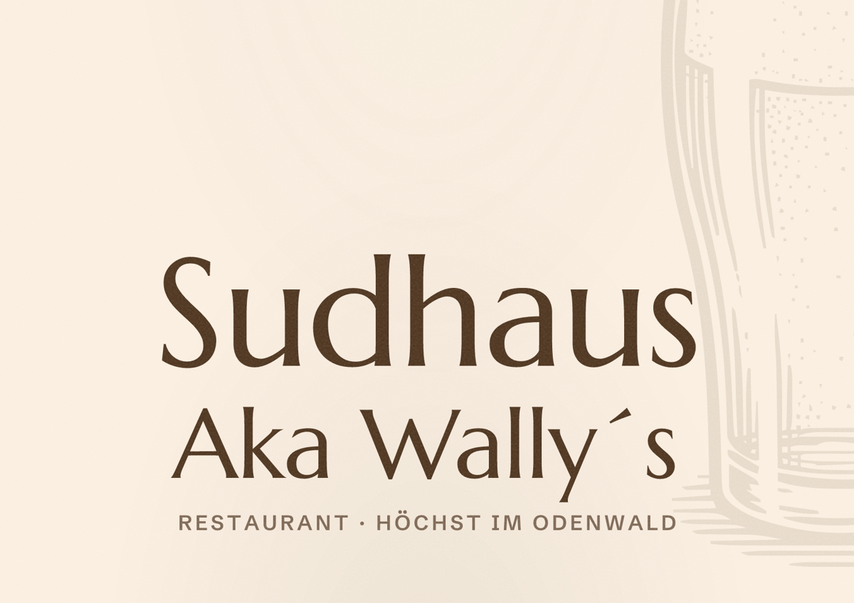 Illustriertes Poster von Sudhaus Aka Wally´s, Restaurant in Höchst im Odenwald