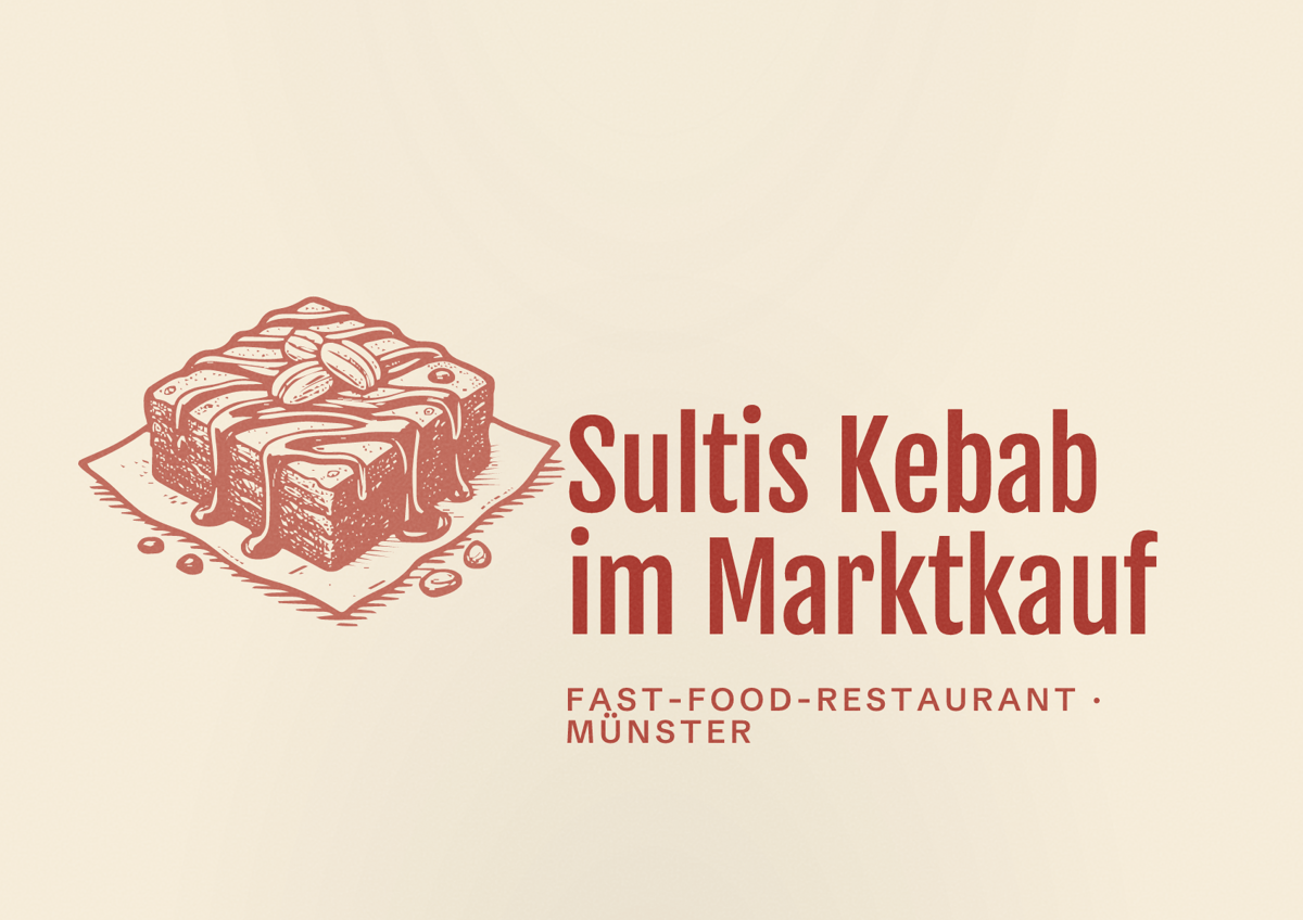 Illustriertes Poster von Sultis Kebab im Marktkauf, Fast-Food-Restaurant in Münster