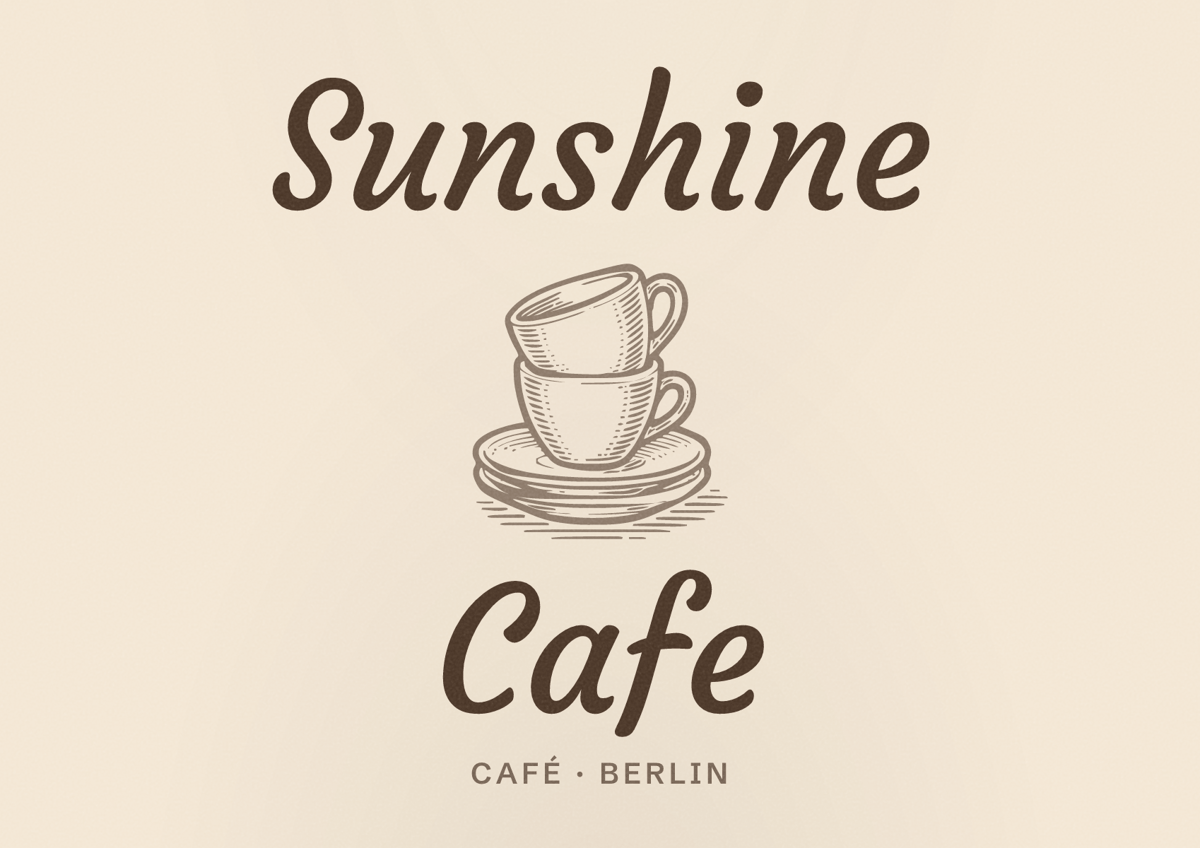 Illustriertes Poster von Sunshine Cafe, Café in Berlin