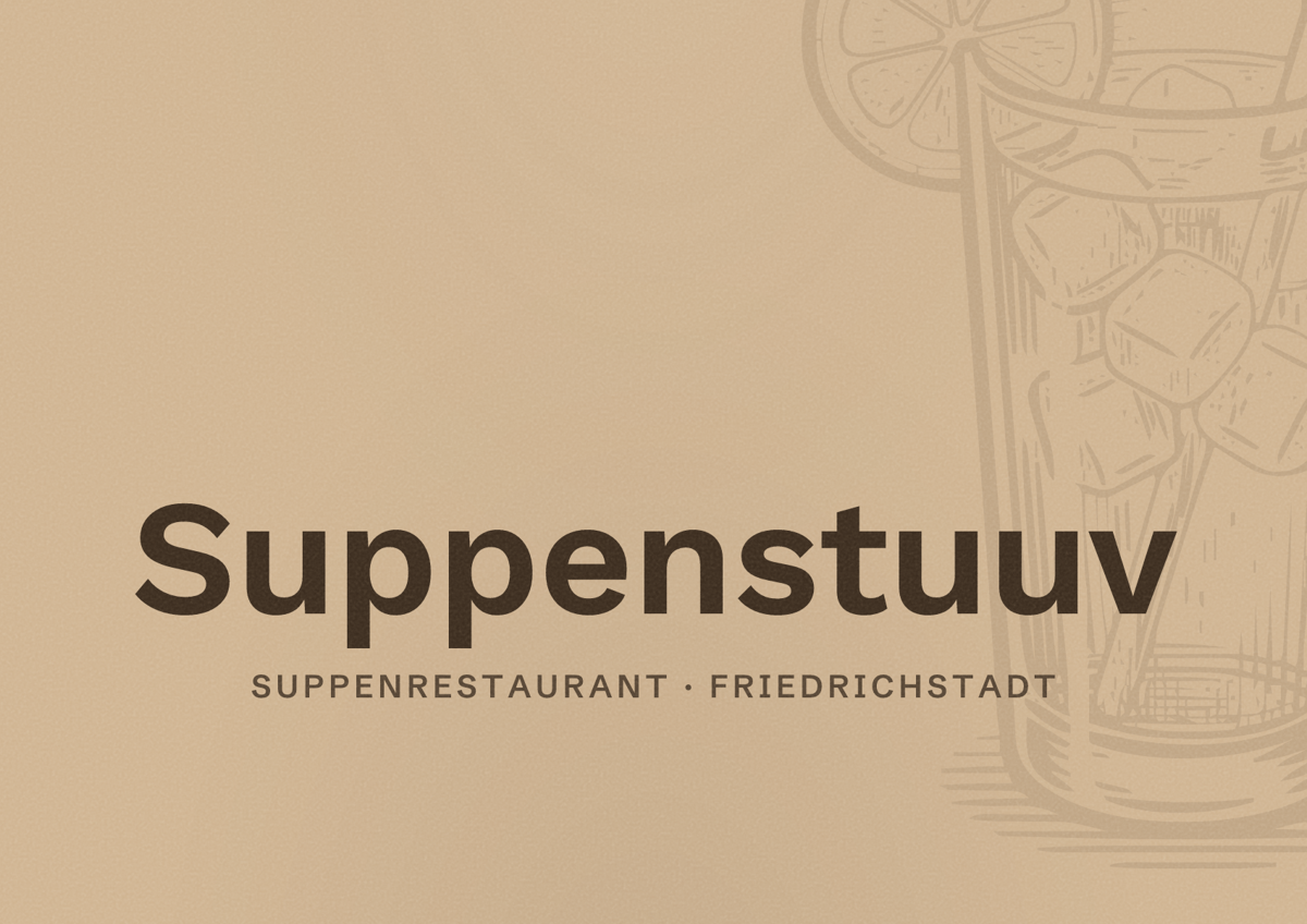 Illustriertes Poster von Suppenstuuv, Suppenrestaurant in Friedrichstadt