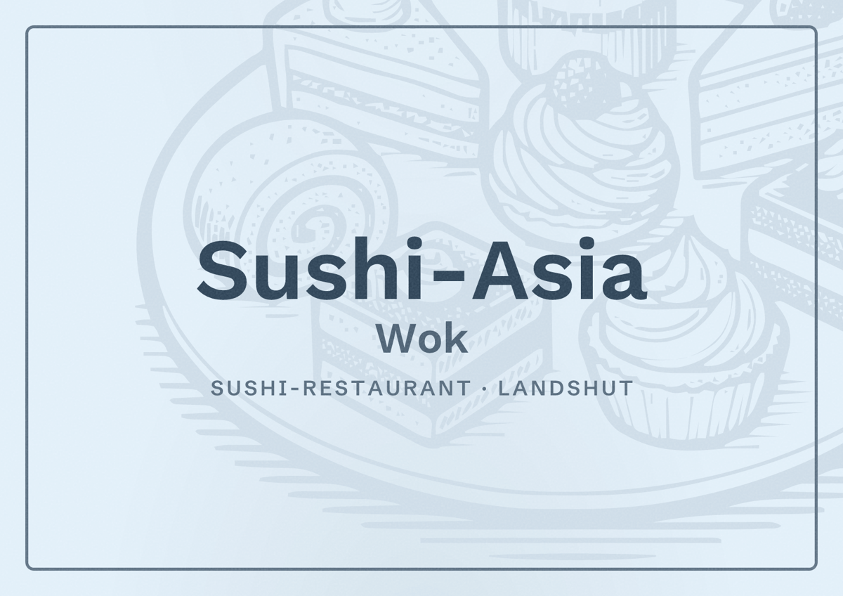 Illustriertes Poster von Sushi-Asia Wok, Sushi-Restaurant in Landshut