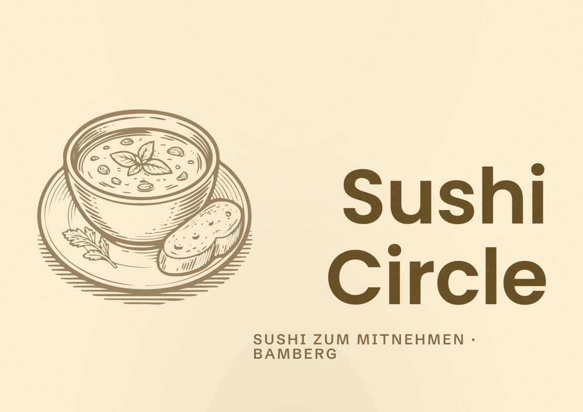 Illustriertes Poster von Sushi Circle, Sushi zum Mitnehmen in Bamberg