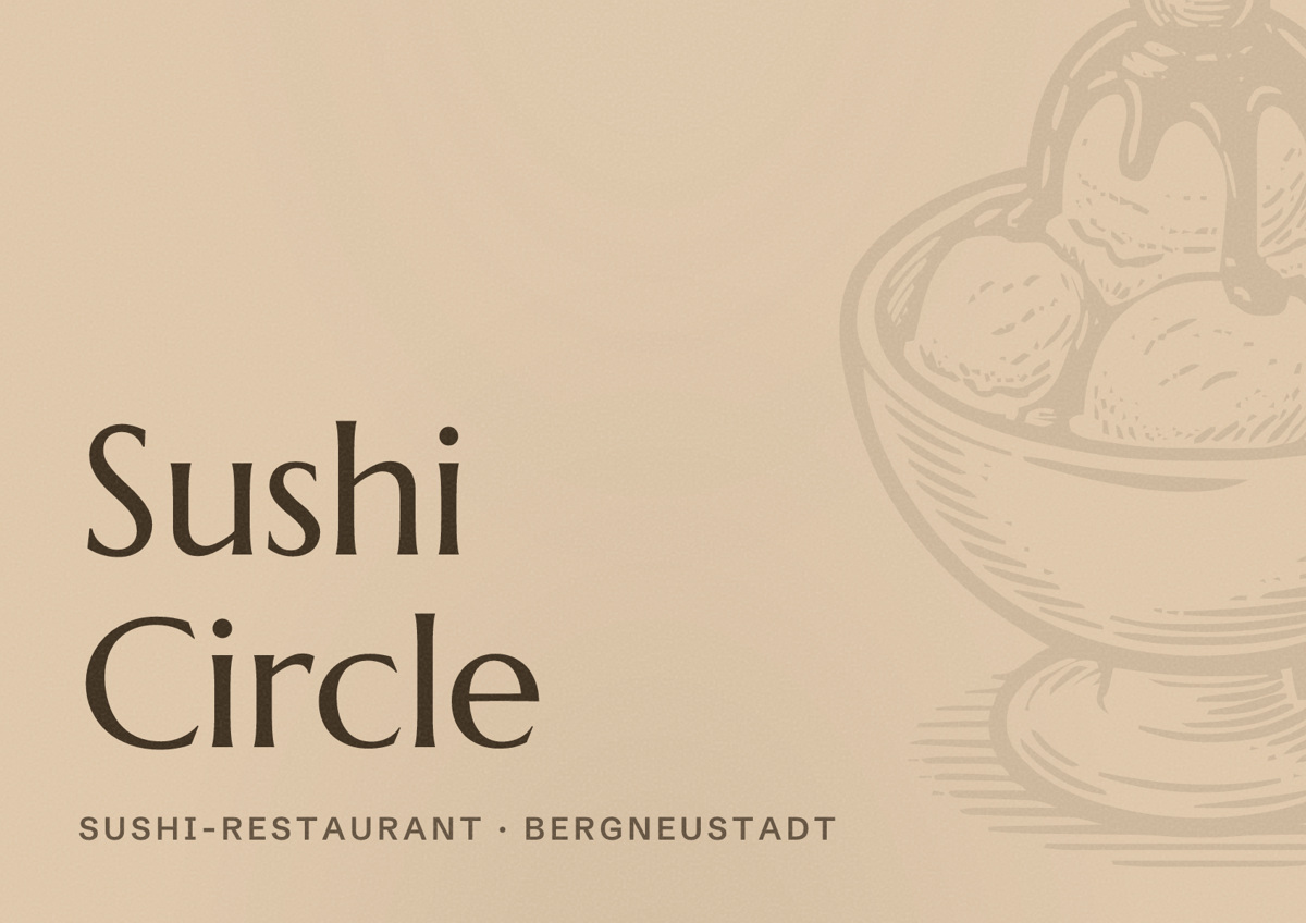 Illustriertes Poster von Sushi Circle, Sushi-Restaurant in Bergneustadt