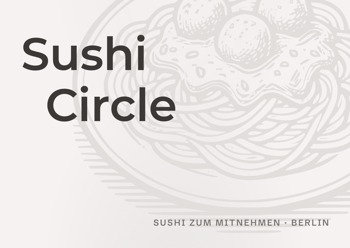 Illustriertes Poster von Sushi Circle, Sushi zum Mitnehmen in Berlin