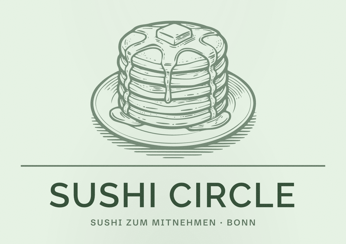 Illustriertes Poster von Sushi Circle, Sushi zum Mitnehmen in Bonn