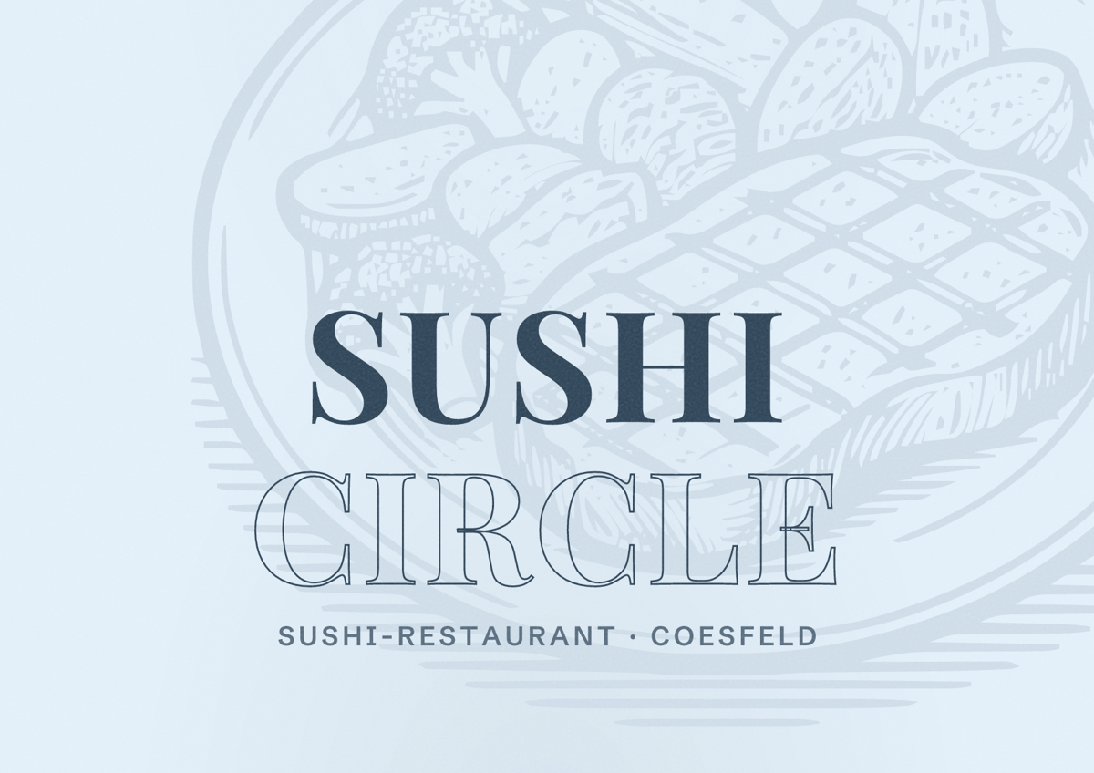Illustriertes Poster von Sushi Circle, Sushi-Restaurant in Coesfeld